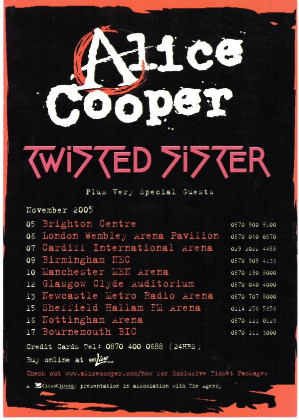 2005 ALICE COOPER TWISTED SISTER flyer